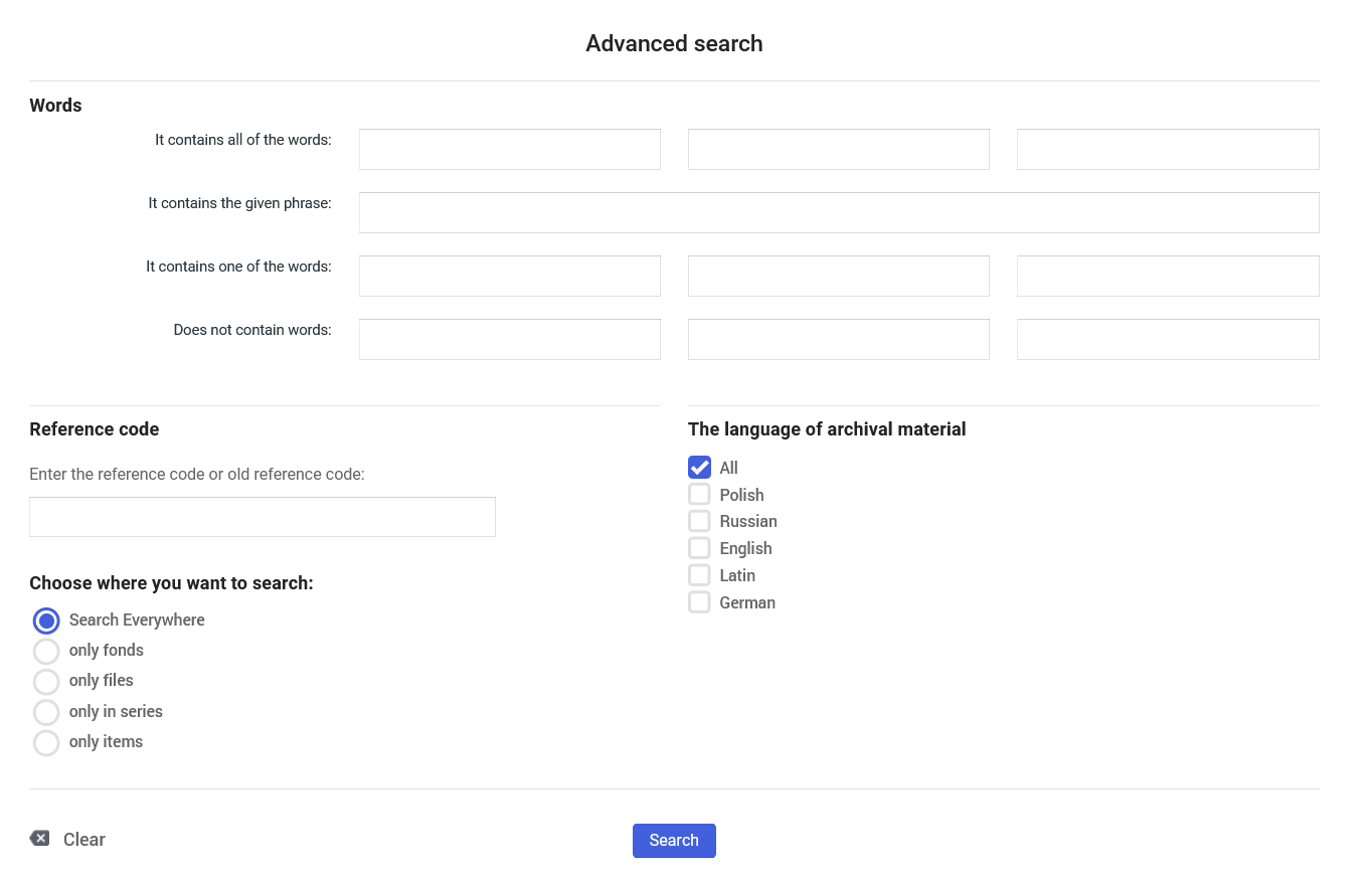 advanced search