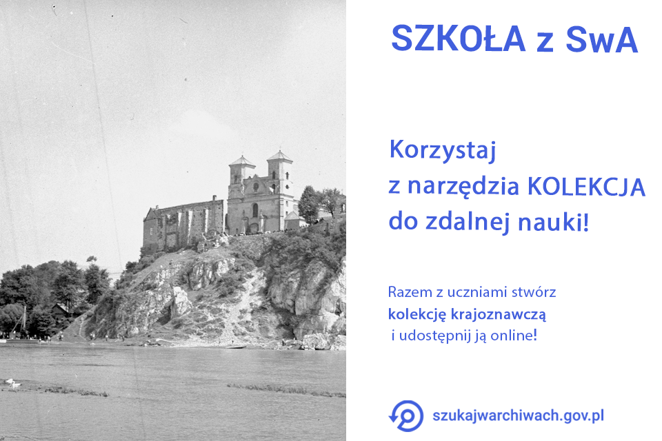 Fotografia ruin klasztoru w Tyńcu widzianego z drugiego brzegu Wisły.